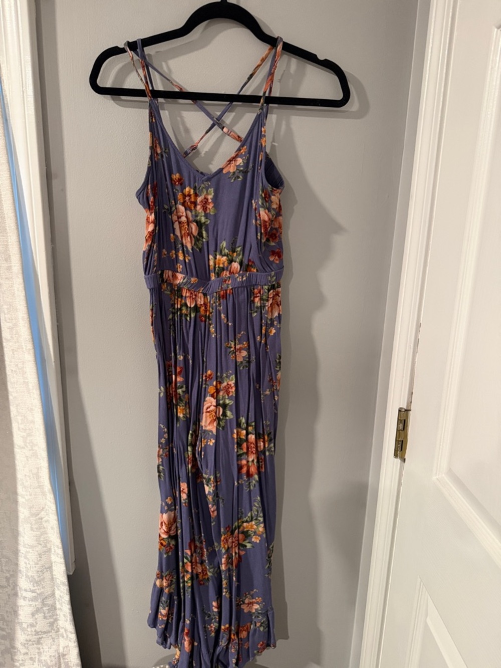 American Eagle Outfitters Purple Floral Jumpsuit